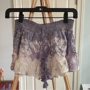 Cute purple and white flowey beach shorts